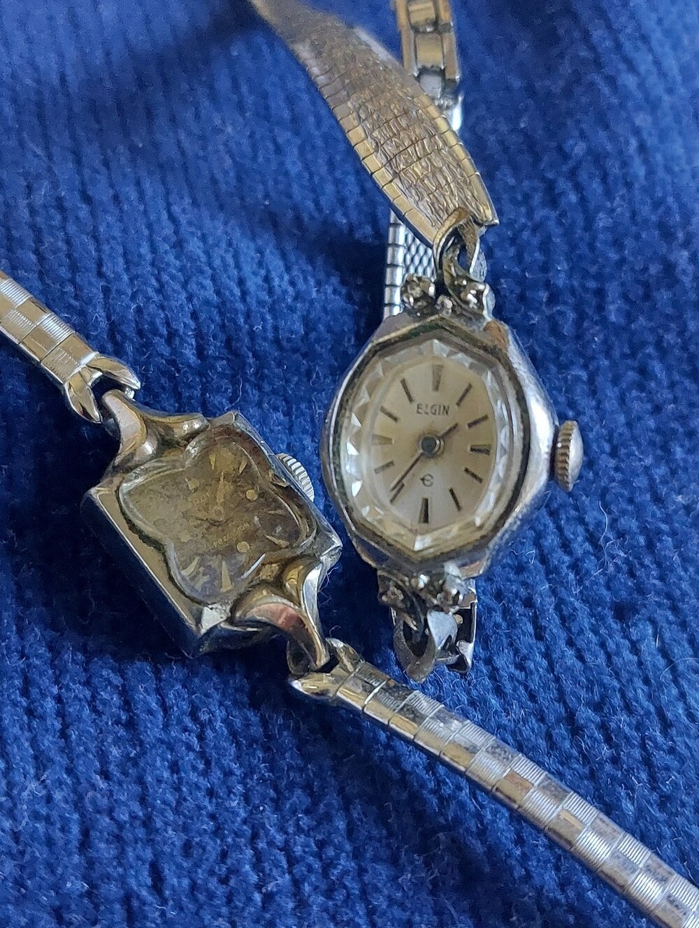 Lot of 2 Vintage Ladies Cocktail Watches Elgin & Gruen Precision 10K RGP Speidel